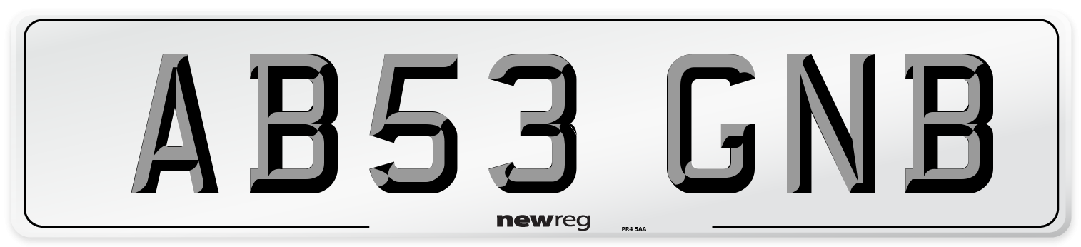 AB53 GNB Number Plate from New Reg